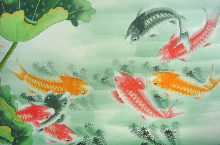 工筆畫魚
