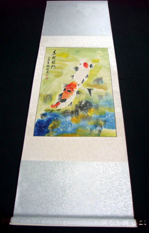 國(guó)畫魚躍龍門