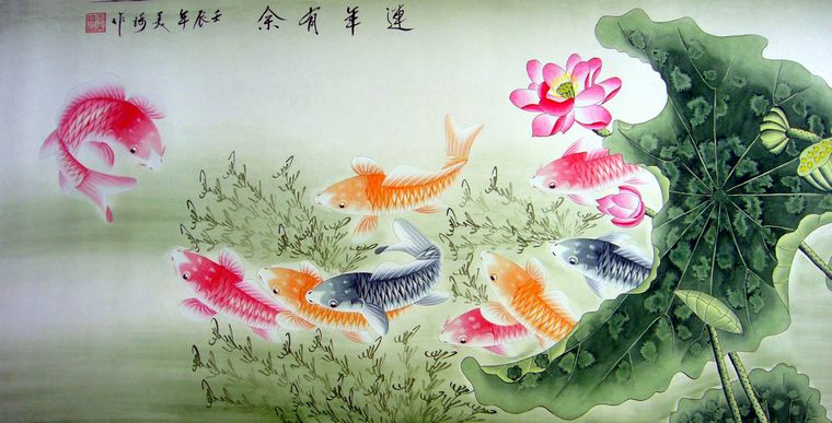 工筆畫連年有余