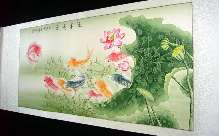 工筆畫連年有余