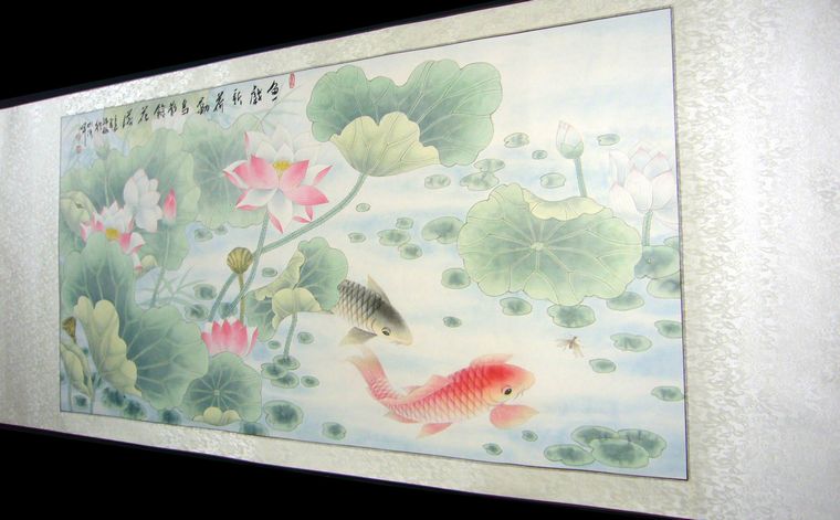 工筆荷花鯉魚(yú)圖