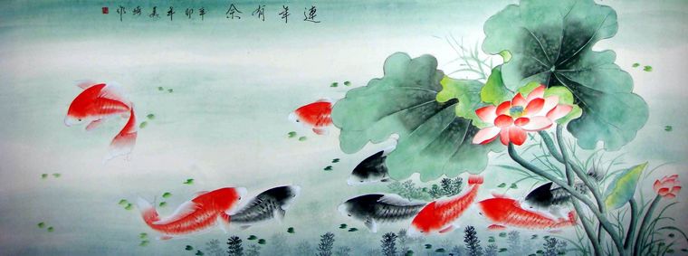 六尺工筆九魚(yú)