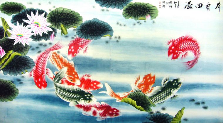 九魚圖金玉滿堂