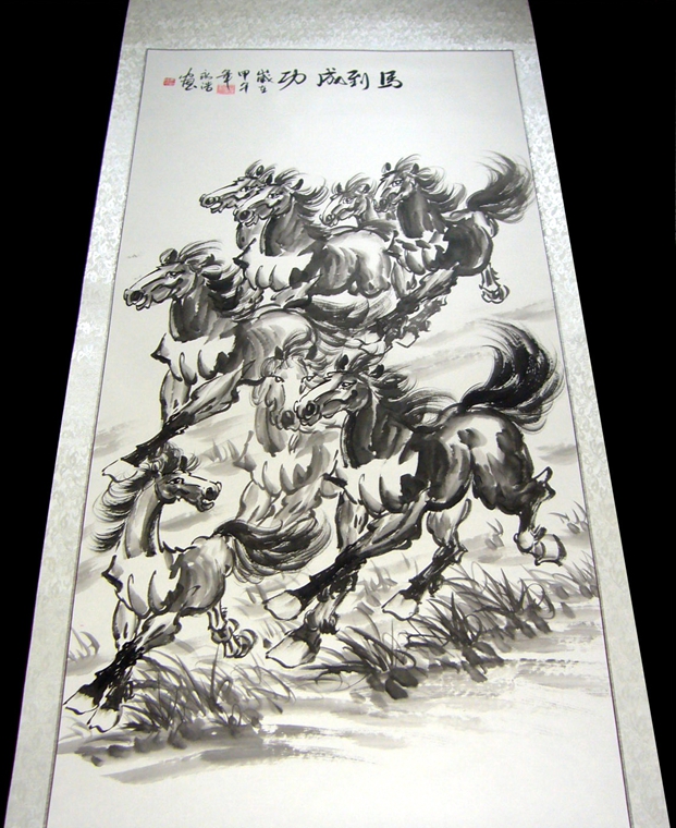 八駿圖豎幅作品