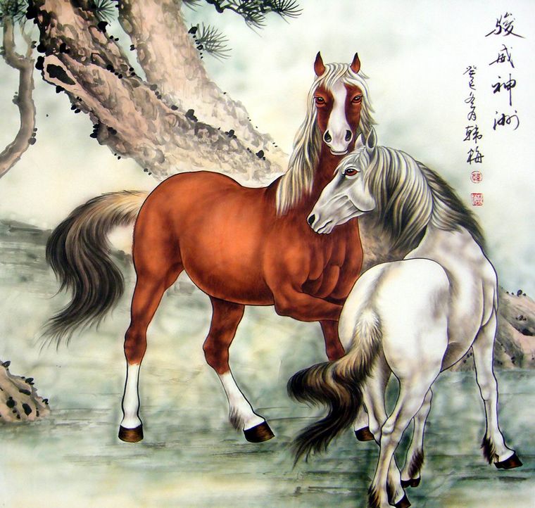 工筆駿馬圖