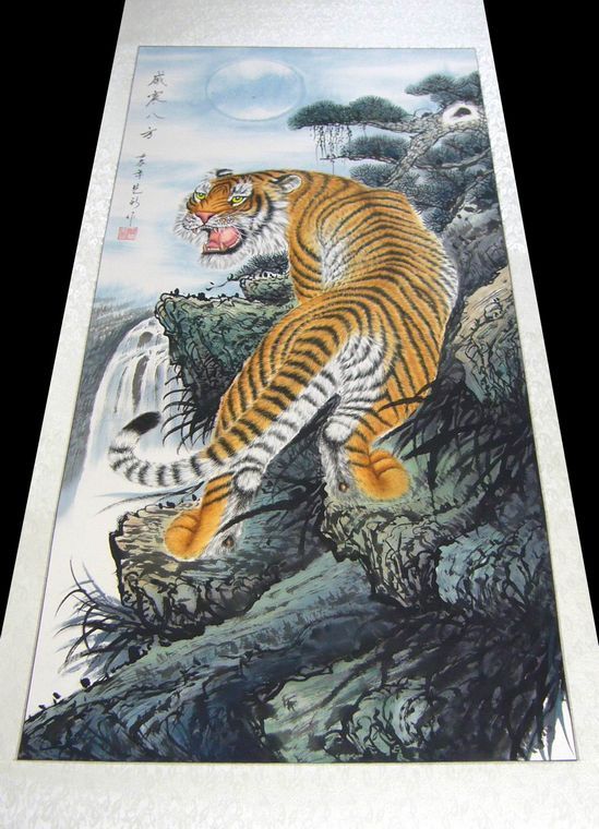工筆畫上山虎