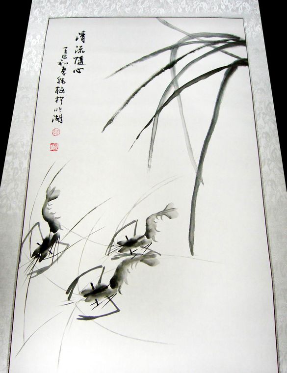 寫意畫蝦趣圖