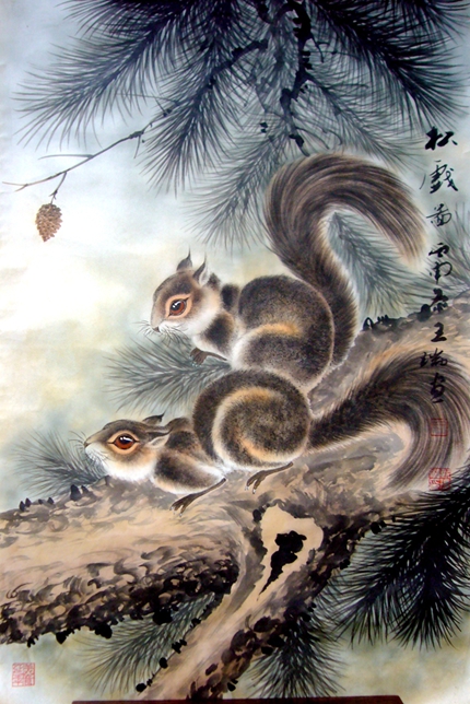 國(guó)畫松鼠圖