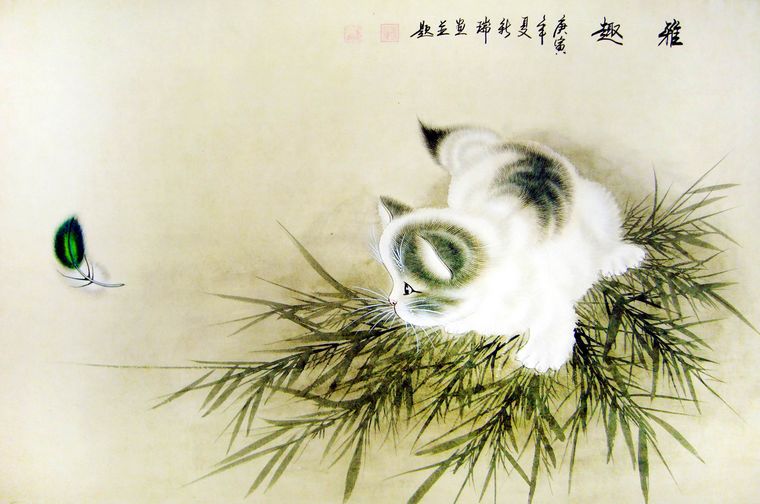 工筆畫貓