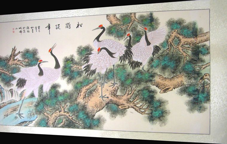 六尺國(guó)畫松鶴延年
