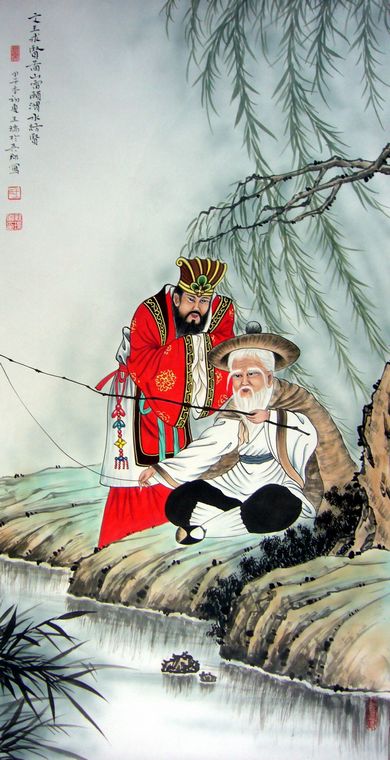 三尺豎幅文王求賢圖