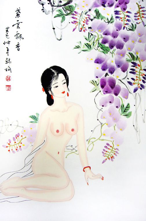 仕女圖出水芙蓉