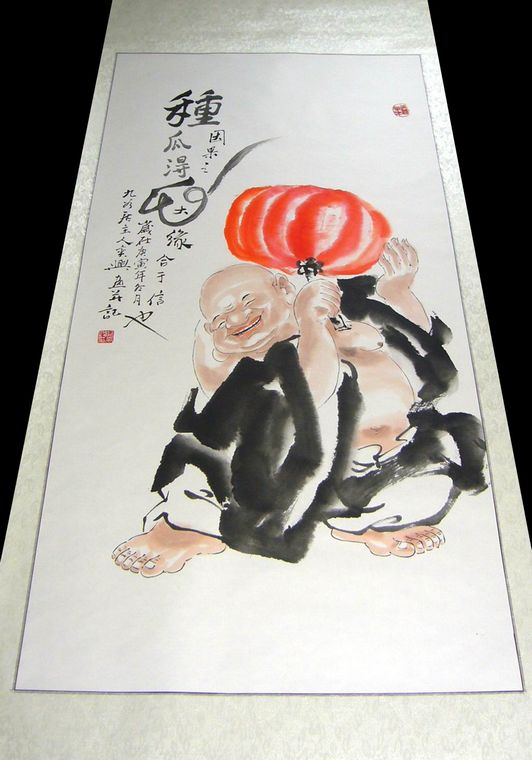 四尺人物畫種瓜得瓜