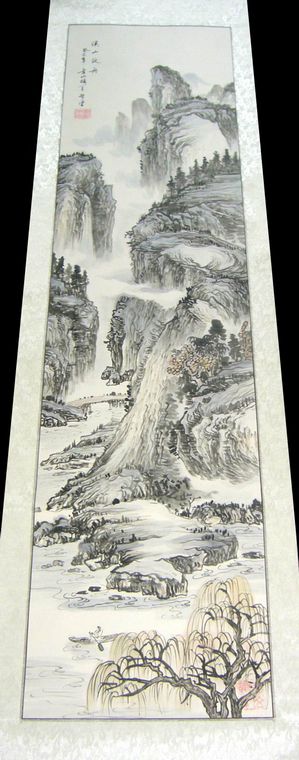 精品山水四條屏套畫