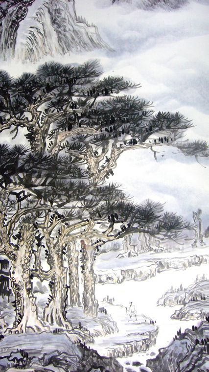精品山水四條屏套畫