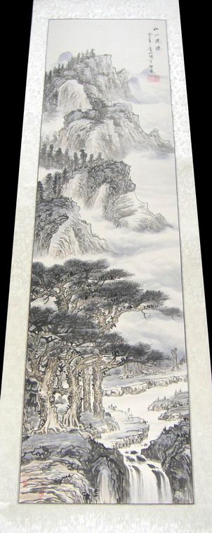 精品山水四條屏套畫
