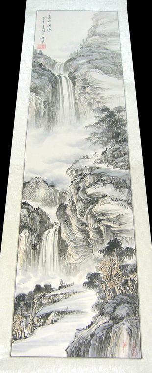 精品山水四條屏套畫