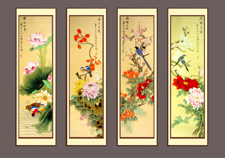 國畫工筆花鳥套畫