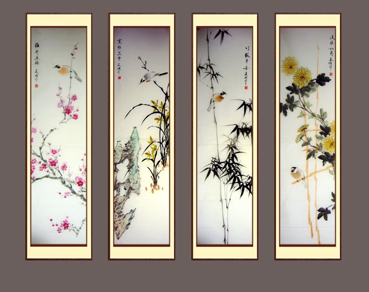 國畫四君子梅蘭竹菊