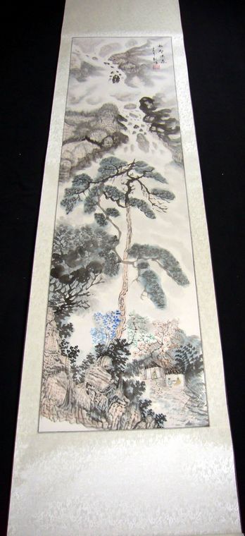六尺對(duì)開(kāi)山水畫(huà)四條屏