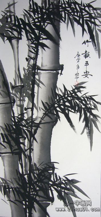 三尺竹報(bào)平安圖