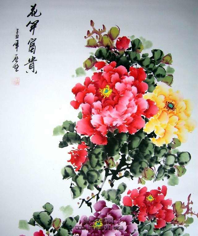 四尺富貴牡丹畫
