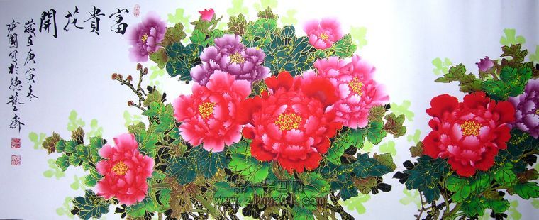 金絲牡丹畫
