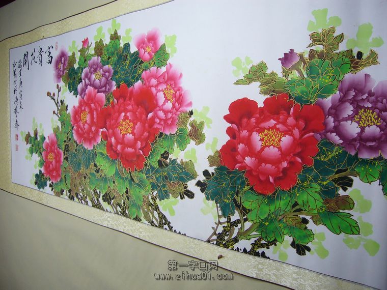 金絲牡丹畫