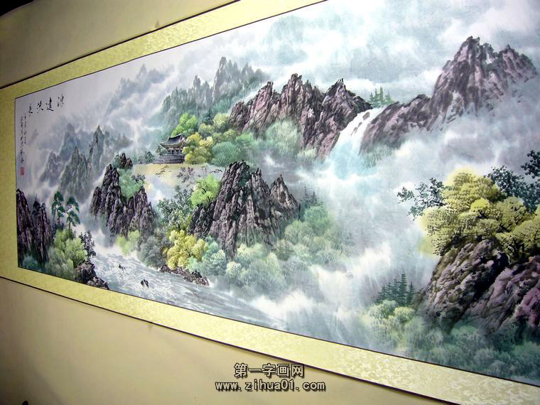 小六尺水墨山水畫