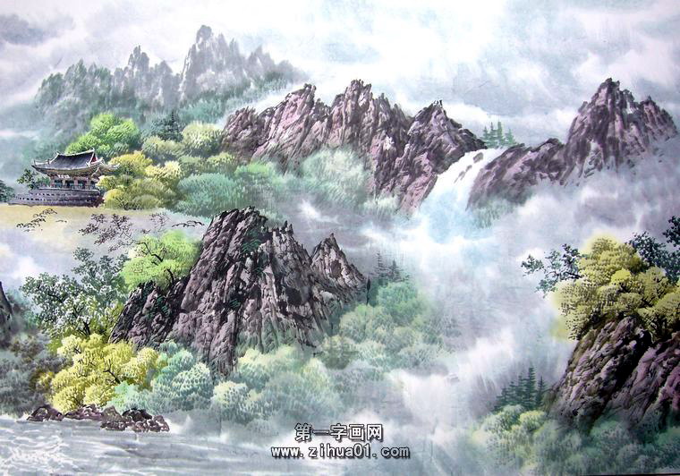小六尺水墨山水畫