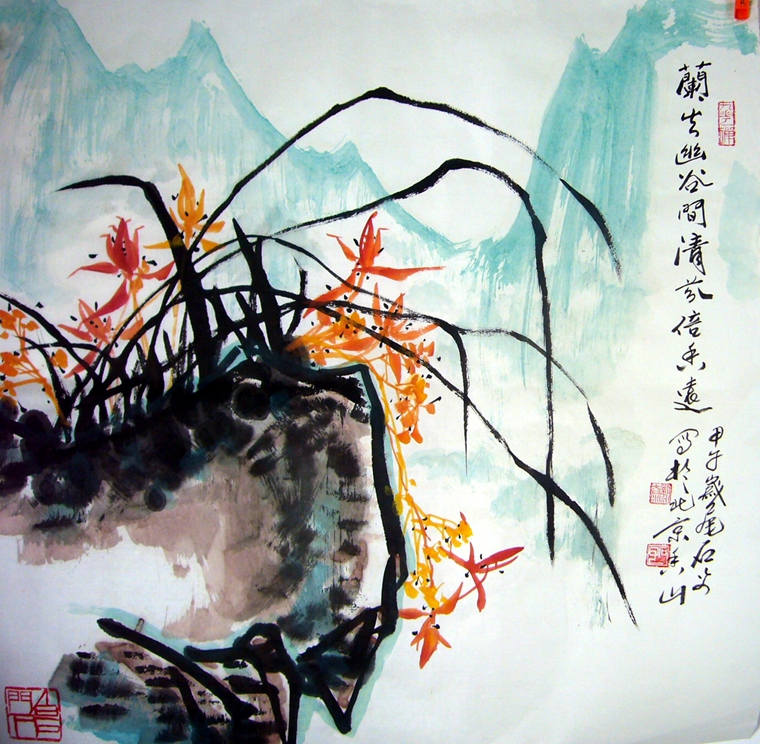水墨國畫蘭花