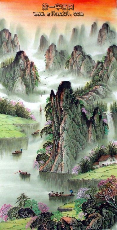 四尺豎幅山水畫