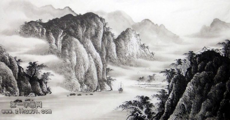 黑白山水畫